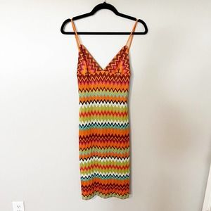 Missoni chevron knit spaghetti strap cocktail dress size 44/8 (may run small)